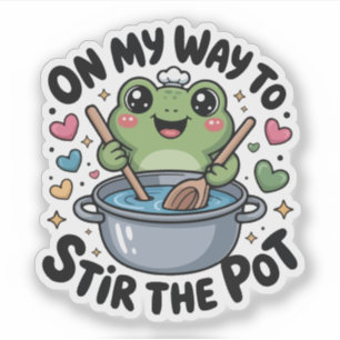 Auf dem Weg, um Frosch-Mischief-Humor zu rühren Aufkleber