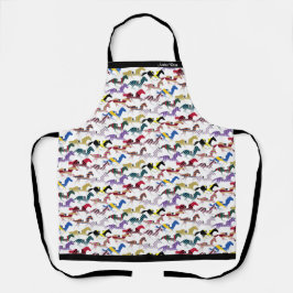 Auf dem Weg zu den Pferderennen Jockey Silk Muster Schürze