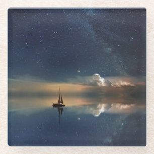 Auf dem Weg zu den Wolken Glasuntersetzer