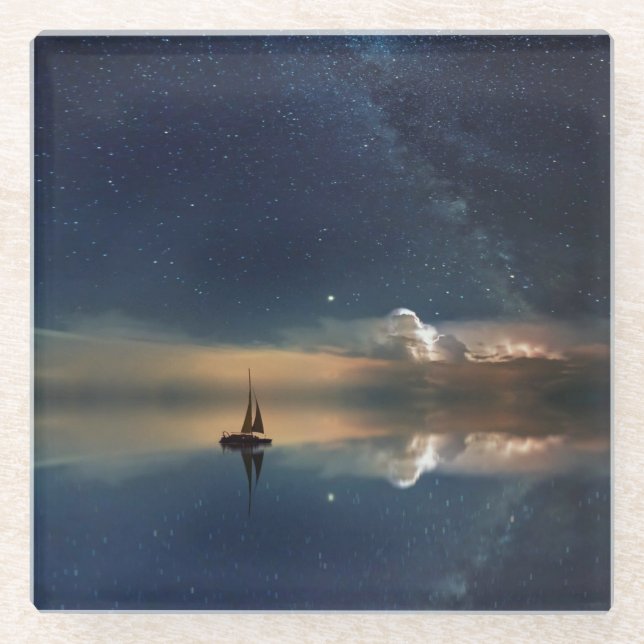 Auf dem Weg zu den Wolken Glasuntersetzer (Vorderseite)