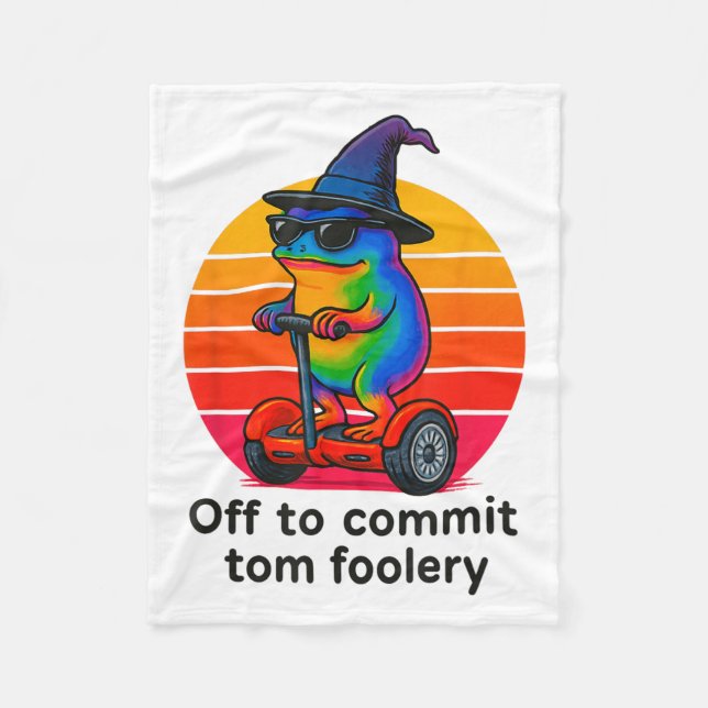 Auf dem Weg zu Tom Foolery Funny Frog Sarcasm Mem Fleecedecke (Vorderseite)