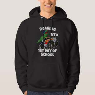 Auf dem Weg zum 1. Schultag Truck Dinosaur Rex Hoodie