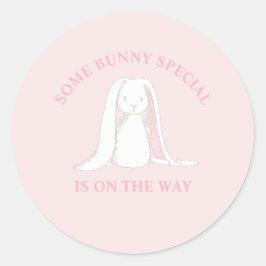 Auf dem Weg zum Baby Dusche gibt es ein Bunny Spec Runder Aufkleber