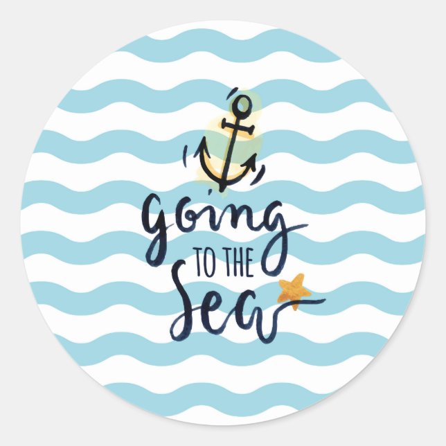 Auf dem Weg zum Meer - Nautical Summer Sticker (Vorderseite)