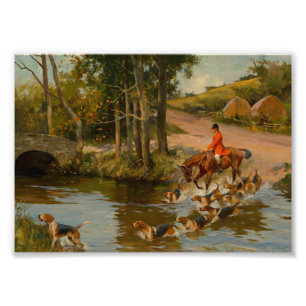 Auf dem Weg zum Meet English Beagle Hounds 1895 Fotodruck