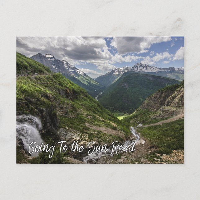 Auf dem Weg zum Sun Road Glacier National Park Postkarte (Vorderseite)
