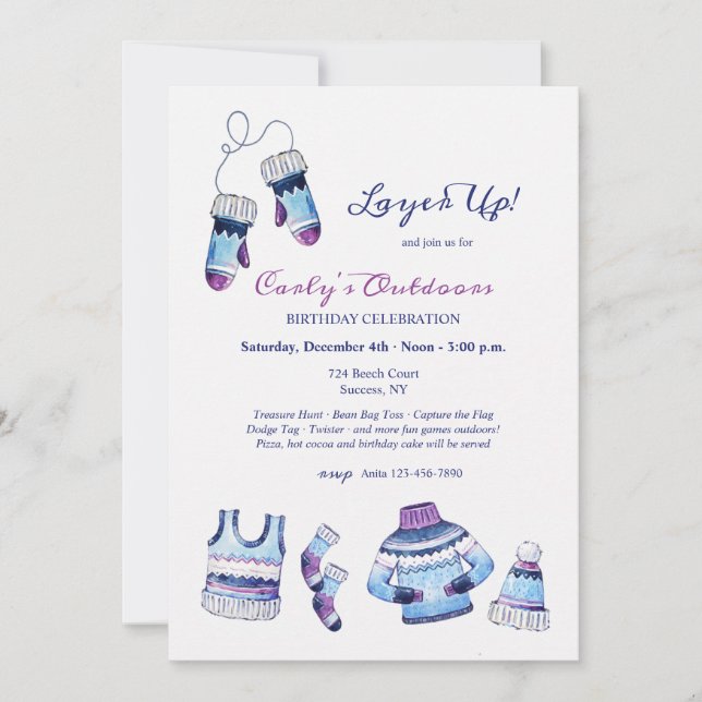 Auf dem Weg zur Geburtstagsparty im Freien Einladung (Vorderseite)