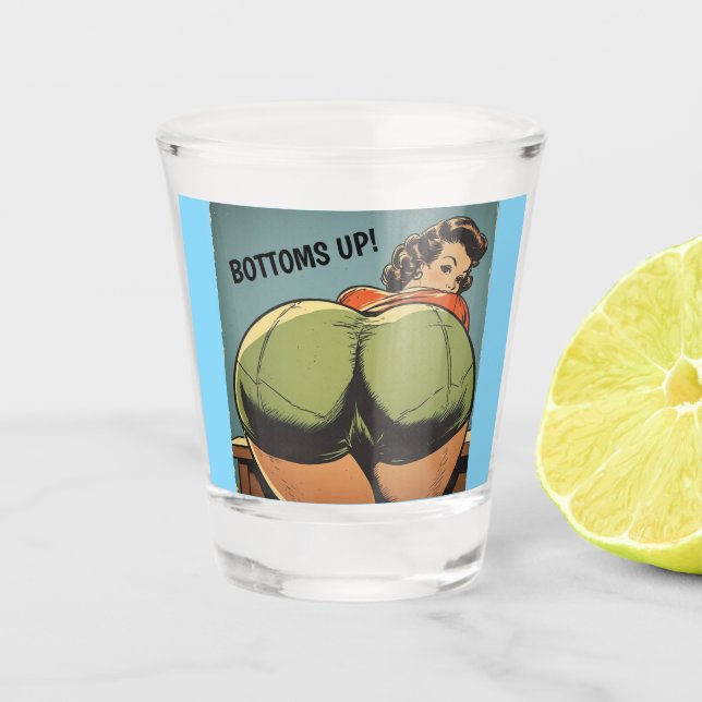 AUF DEN BODEN! HINTERN SCHUSSGLAS SCHNAPSGLAS (Vorderseite)