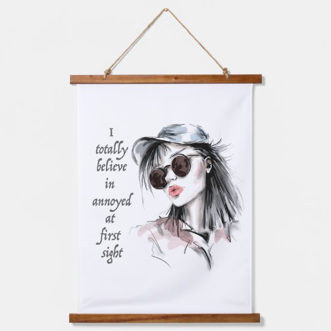 auf den ersten Blick verärgert Wandteppich Mit Holzrahmen (Vorderseite)