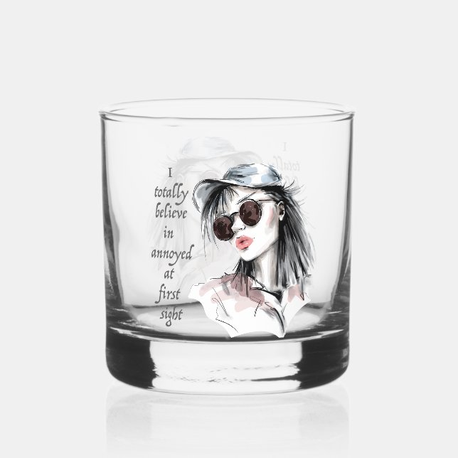 auf den ersten Blick verärgert Whiskyglas (Vorderseite)