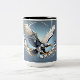 Auf den Flügeln des Glaubens Zweifarbige Tasse