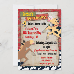 Auf den Geburtstagspartys in der Landwirtschaft Einladung
