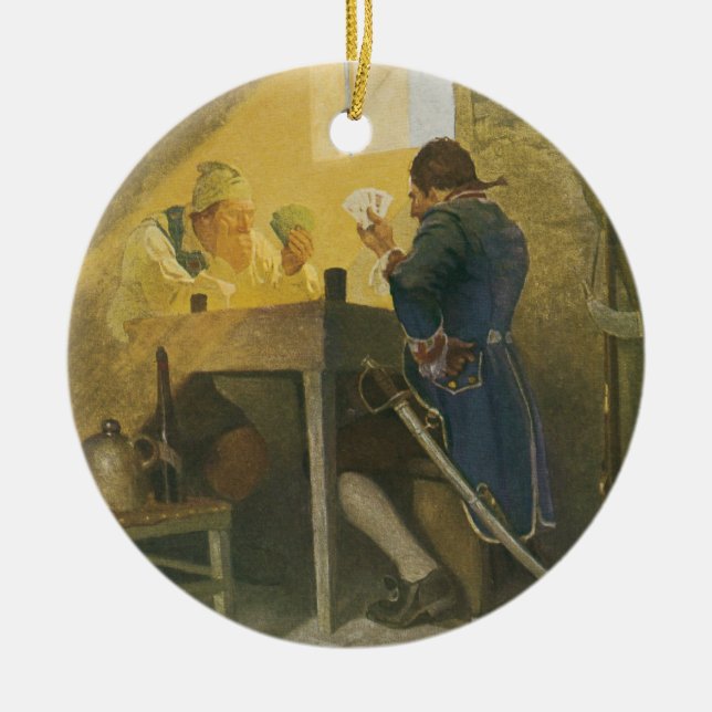 Auf den Karten in Cluny's Cage von NC Wyeth Keramikornament (Vorne)