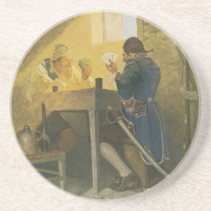 Auf den Karten in Cluny's Cage von NC Wyeth Sandstein Untersetzer