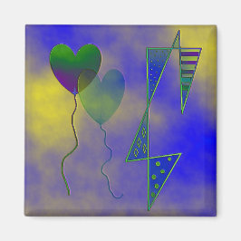 "Auf den Mond mit Liebe" 2 Zoll großes Quadrat Magnet