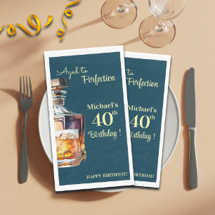 Auf den Punkt gereifter Whisky zum 40. Geburtstag Serviette