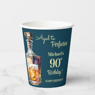 Auf den Punkt gereifter Whisky zum 90. Geburtstag Pappbecher
