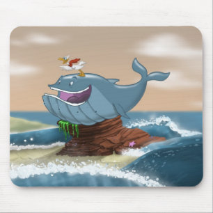 Auf den Strand gesetzter Wal Mousepad