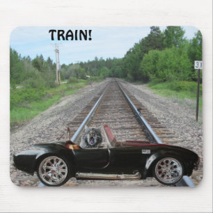 Auf den Tracks gestoppt! Mousepad
