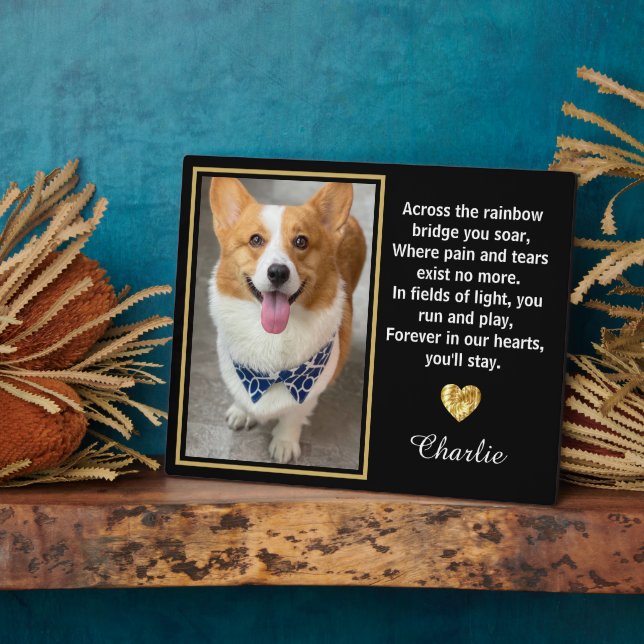 Auf der anderen Seite der Rainbow Bridge Gold Pet  Fotoplatte (Seite)