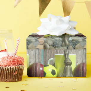 Auf der anderen Seite Pitch & Crease: Fußball-Cric Geschenkpapier