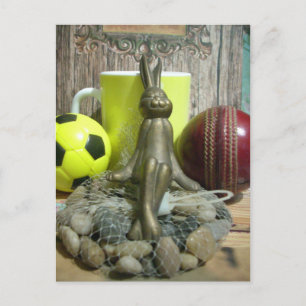 Auf der anderen Seite Pitch & Crease: Fußball-Cric Postkarte