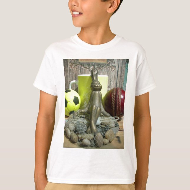 Auf der anderen Seite Pitch & Crease: Fußball-Cric T-Shirt (Vorderseite)