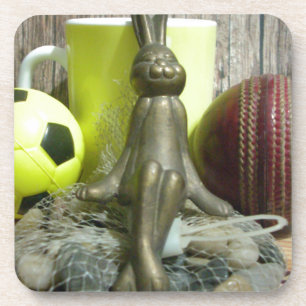 Auf der anderen Seite Pitch & Crease: Fußball-Cric Untersetzer