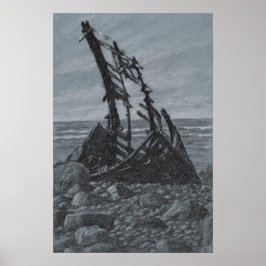 Auf der Coast Archival Zeichnend Print Poster