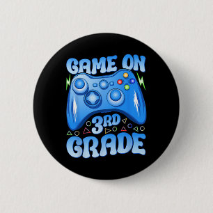 Auf der dritten Stufe zurück zur Schule Videospiel Button