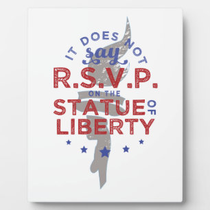 Auf der Freiheitsstatue steht nicht RSVP Fotoplatte
