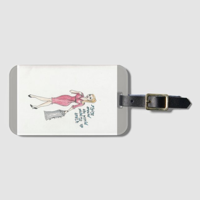 "Auf der ganzen Welt fliegend, Abfallaufhebend" Gepäckanhänger (Vorderseite (Horizontal))