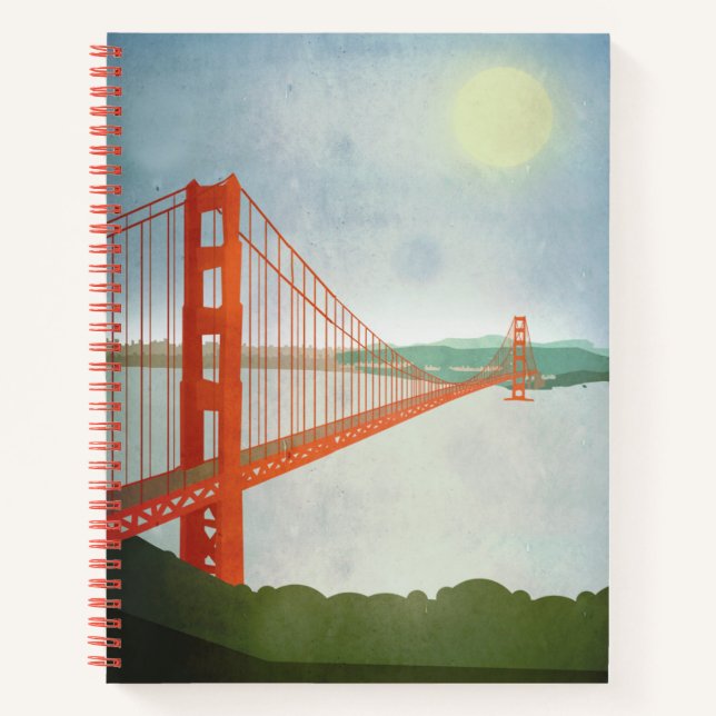Auf der Golden Gate Bridge Notizbuch (Vorderseite)