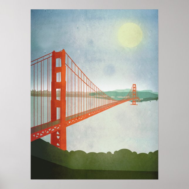 Auf der Golden Gate Bridge Poster (Vorne)