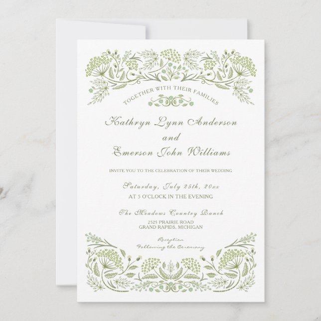 Auf der Hochzeitsfeier in Prairie Einladung (Vorderseite)