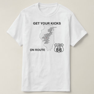 Auf der Illinois-Route 66 kommen Sie an Ihre Stein T-Shirt