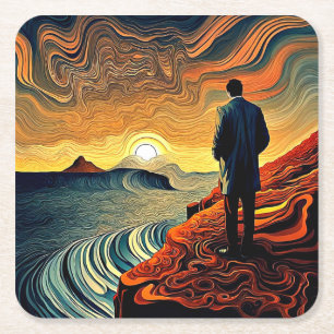 Auf der Kante 2 Rechteckiger Pappuntersetzer