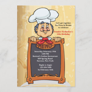 Auf der Menü-Einladung Einladung