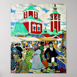 Auf der Messe ein Kunstwerk von Boris Kustodiev Poster