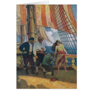 Auf der Plattform von einem Galleon unter einem