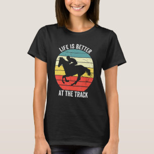 Auf Der Rennbahn Retro Derby  Pferderennen T-Shirt