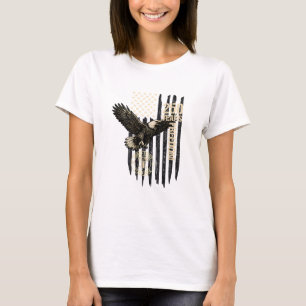 Auf der Rückseite Adler und Flagge 250 Jahre 1776- T-Shirt