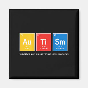 (auf der Rückseite) Autismuserkennung Periodensyst Magnet
