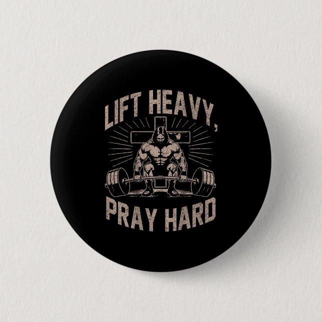 (auf der Rückseite) Christliches Workout Hebe Schw Button (Vorderseite)