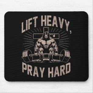 (auf der Rückseite) Christliches Workout Schwer he Mousepad