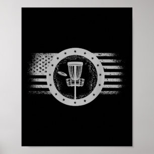 Auf der Rückseite Cool Disc Golf Sport Usa Grunge  Poster