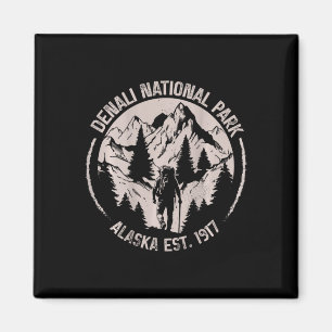 (auf der Rückseite) Denali-Berggipfelhöhe Alaska N Magnet