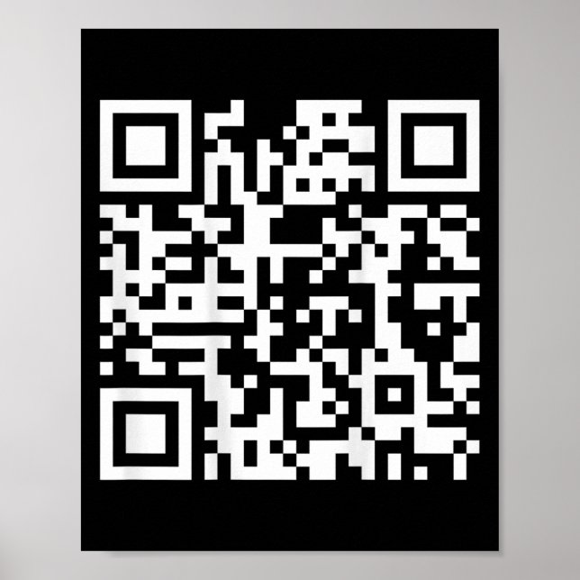 (auf der Rückseite) Funny Qr Fck Sie Code Middle F Poster (Vorne)