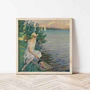 Auf der Seemauer   Edward Cucuel Poster