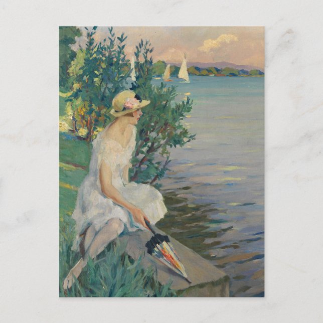 Auf der Seemauer | Edward Cucuel Postkarte (Vorderseite)